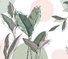 Papier peint panoramique végétal graphique vert