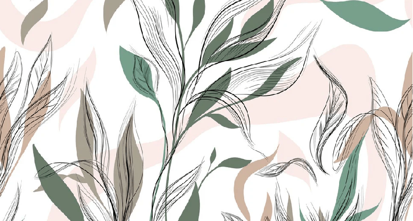 Papier peint panoramique fleur graphique