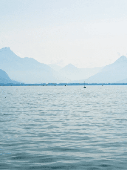 Papier peint panoramique Lac Léman – Montagnes et lac - Muralconcept