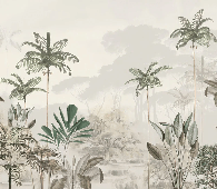 Papier peint panoramique jungle eden vert