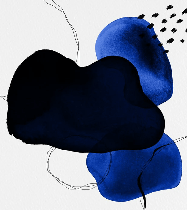 Papier peint moderne aquarelle bleu pétrole - Muralconcept