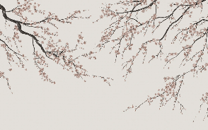 Papier peint panoramique Sakura beige - Muralconcept