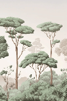 Papier peint brise légère pinède