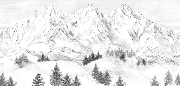 Papier peint montagne sommets de Chamonix
