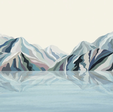 Papier peint Annecy arty blue