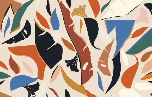 Moderne Tapete mit Pflanzenmotiven