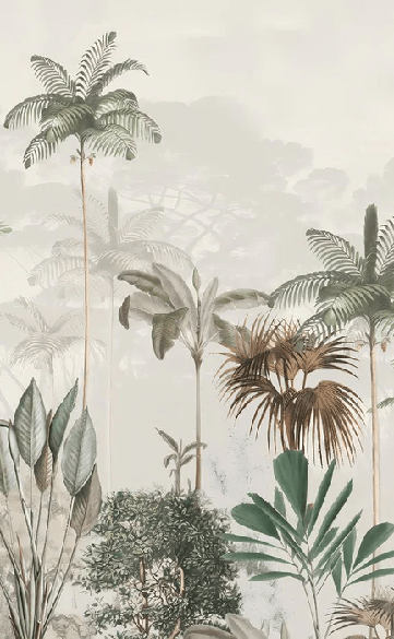 Papier peint panoramique jungle eden vert