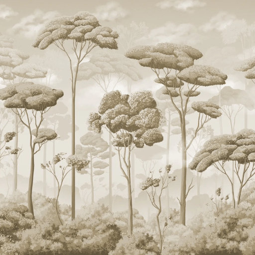 Papier peint panoramique pinède volupté sépia, XXL, tendance