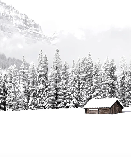 Papier peint panoramique chalet en montagne