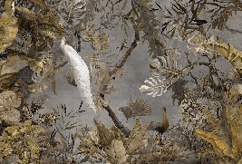 Papier peint panoramique paon blanc impérial