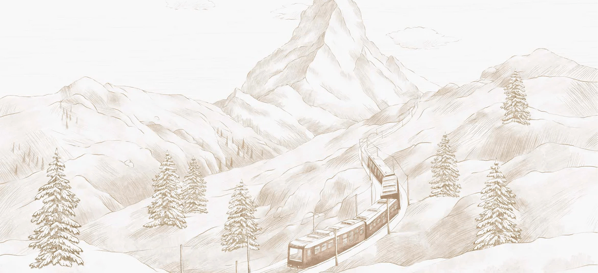 Papier peint panoramique Mont Cervin sépia