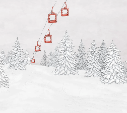 Carta da parati montagna cabinovia rossa