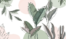 Papier peint panoramique végétal graphique vert - Muralconcept