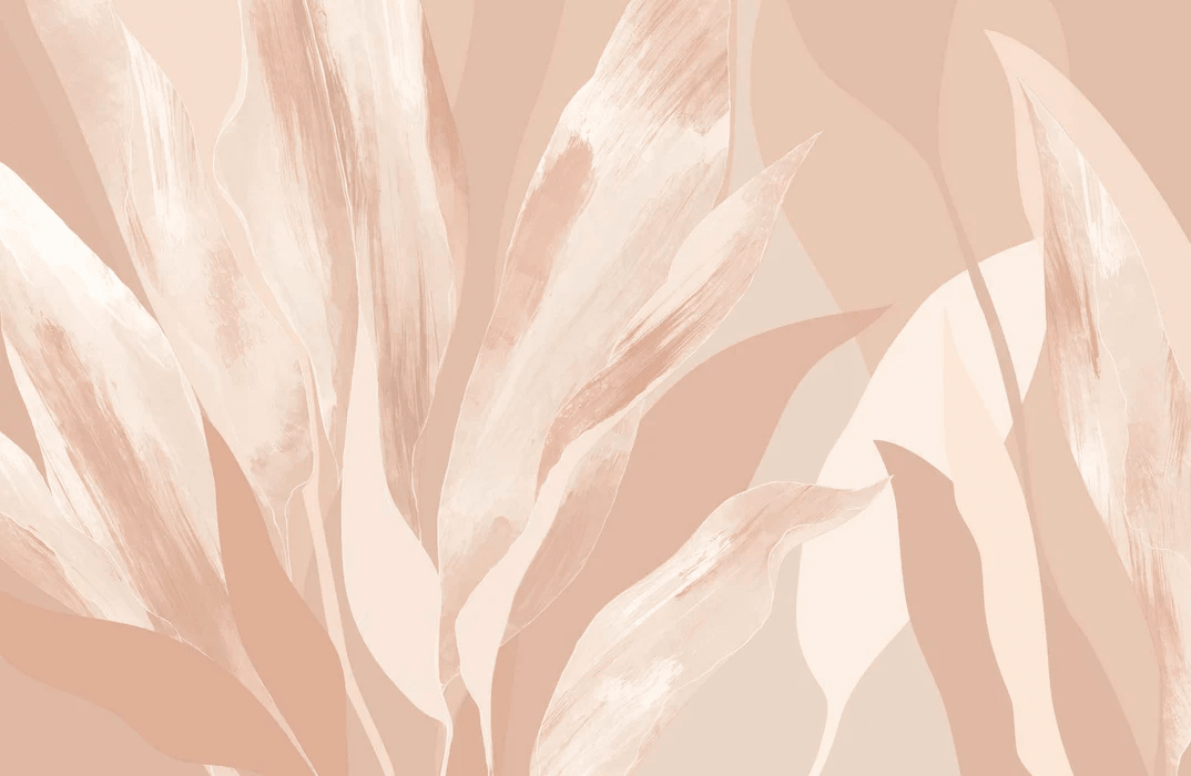 Papier peint étoffe florale nude - Muralconcept