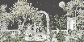 Carta da parati panoramica - Giardino di mezzanotte