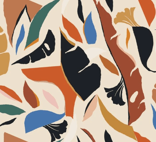 Papier peint contemporain végétal