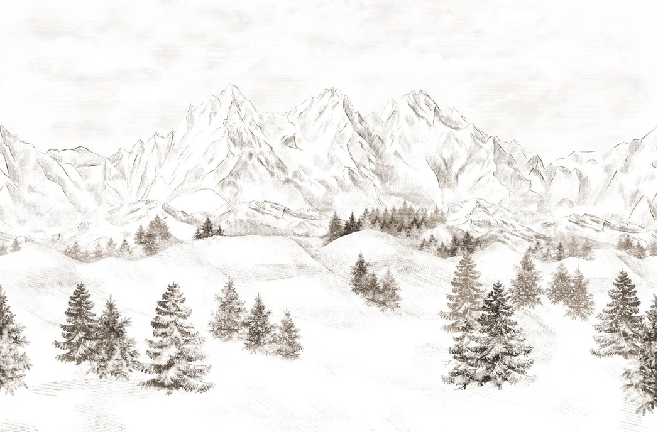 Papier peint montagne massif des Alpes, XXL, tendance