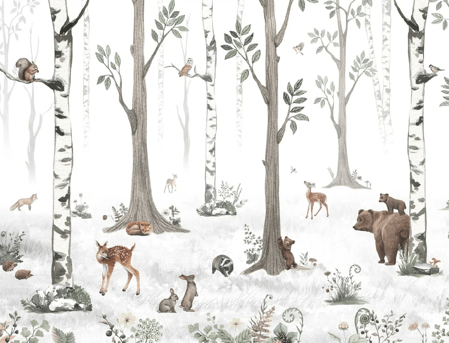 Papier peint animaux printemps forêt - Muralconcept