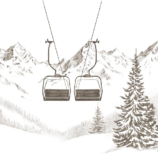 Papier peint immersion Alpine Sépia