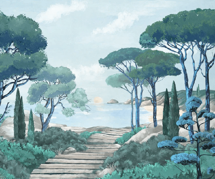 Papier peint balade dans les calanques, XXL, tendance