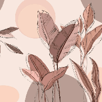 Papier peint panoramique végétal graphique