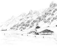 Carta da parati Clusaz sci di fondo montagna Confins