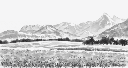 Papier peint panoramique les Mémises – Vue alpine d’exception en noir et blanc - Muralconcept