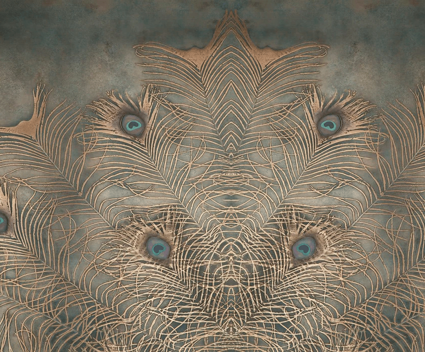 Papier Peint Majestueuse Plume Paon