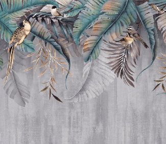 Papier peint Feuilles & Birds, XXL, tendance