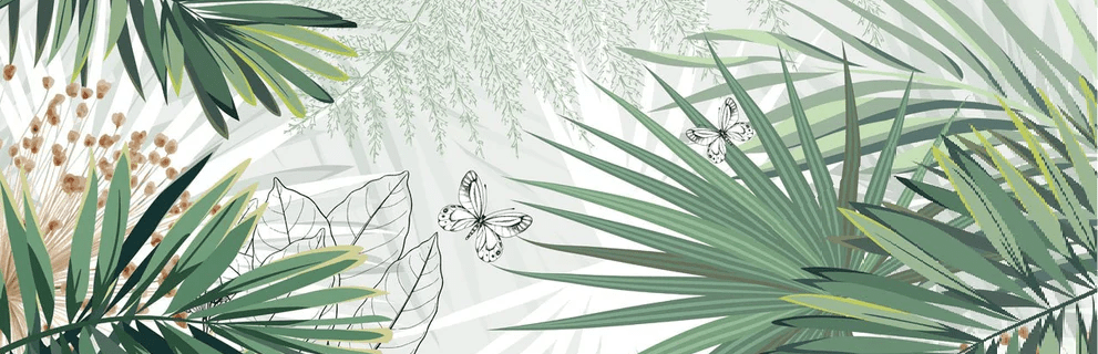 Papier peint panoramique nature green palm