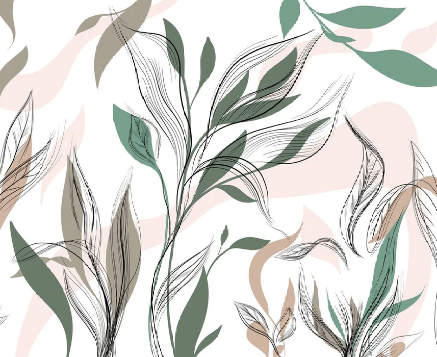 Papier peint panoramique fleur graphique