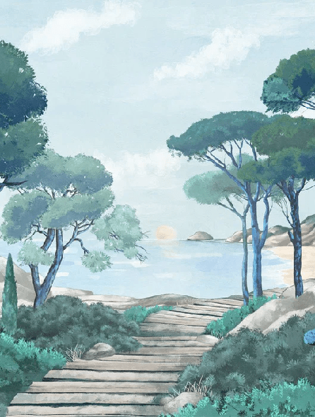 Papier peint balade dans les calanques - Muralconcept