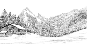 Papier peint montagne Suisse - Dent d'Oche - Muralconcept