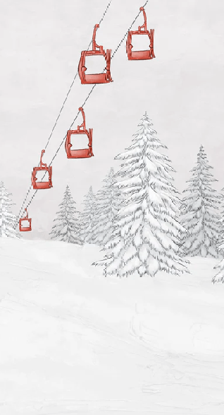 Carta da parati montagna cabinovia rossa