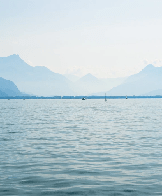Papier peint panoramique Lac Léman – Montagnes et lac