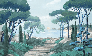 Papier peint balade dans les calanques - Muralconcept