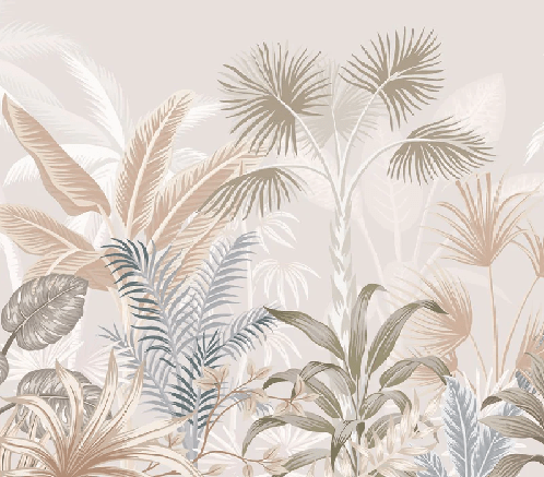 Papier peint panoramique jungle terracotta