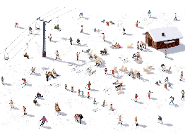 Carta da parati panoramica après ski