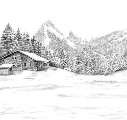 Papier peint montagne Suisse - Dent d'Oche - Muralconcept