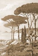 Papier peint balade dans les calanques monochrome - Muralconcept