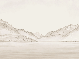 Papier peint lac Annecy sépia - Relief Pointillé - Muralconcept