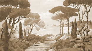 Tapete „Spaziergang in den Calanques“ monochrom