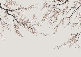 Papier peint panoramique Sakura beige