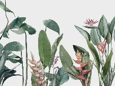 Papier peint panoramique Végétal tropical, XXL, tendance