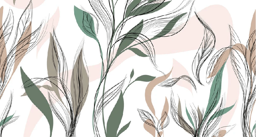 Papier peint panoramique fleur graphique