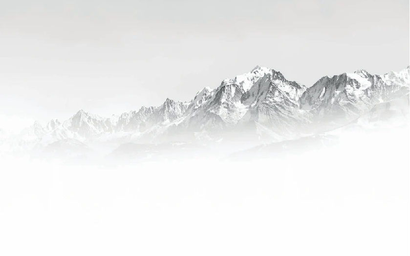 Papier peint Mont Blanc dans la brume noir et blanc