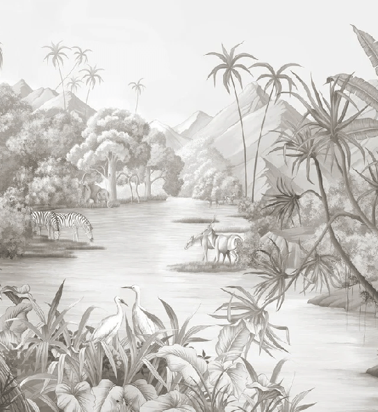 Papier peint panoramique jungle pittoresque