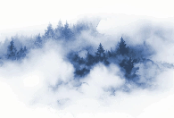 Papier peint brume des Cimes bleu