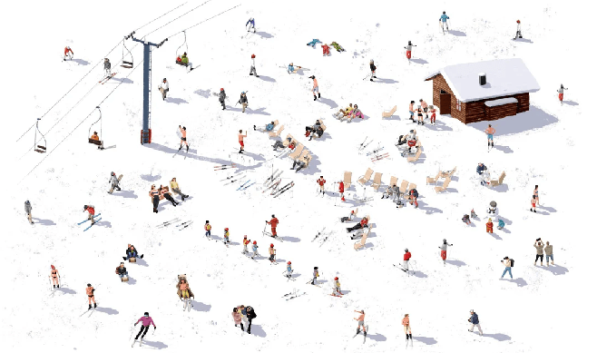 Carta da parati panoramica après ski