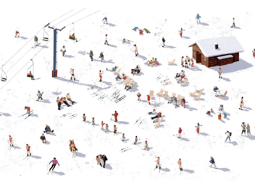 Carta da parati panoramica après ski